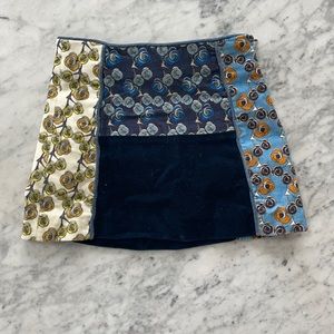 Zara corduroy patch floral skirt
